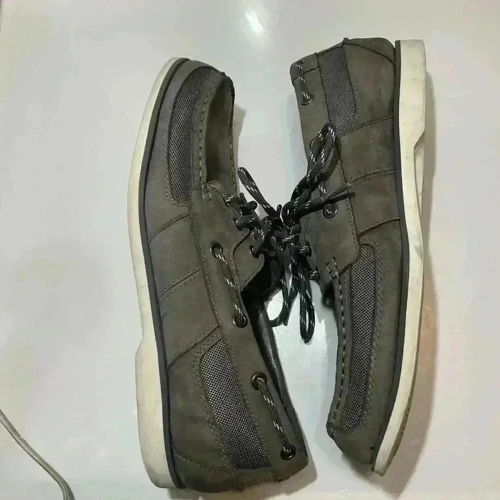 Sebago Men’s Dockside Crest Vent Graphite Collection Casual Boat shoes size 9.5